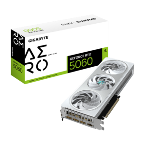 GIGABYTE RTX 5060 8GB AERO OC | GDDR7 | 3 Ventilatorji | Bela Grafična Kartica