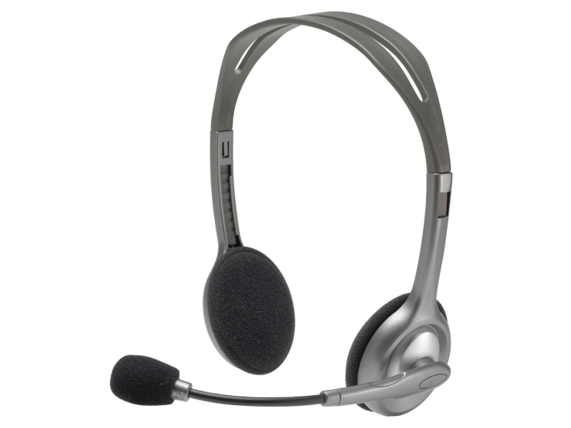 Logitech h110 | mikrofon | sive | stereo slušalke 1 Logitech h110 sive slušalke z mikrofonom komponentko