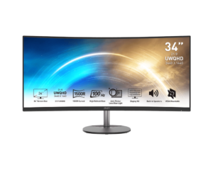MSI PRO MP341CQDE | 86cm (34") | VA | UWQHD | 4ms | 100Hz | Gaming Širok Monitor