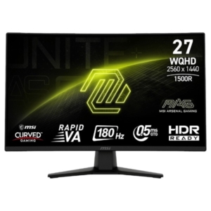 MSI MAG 274CQF | 27″ WQHD 1500R Ukrivljen Zaslon | Rapid VA 180Hz 0,5ms | HDR Ready Adaptive-Sync | Gaming Monitor