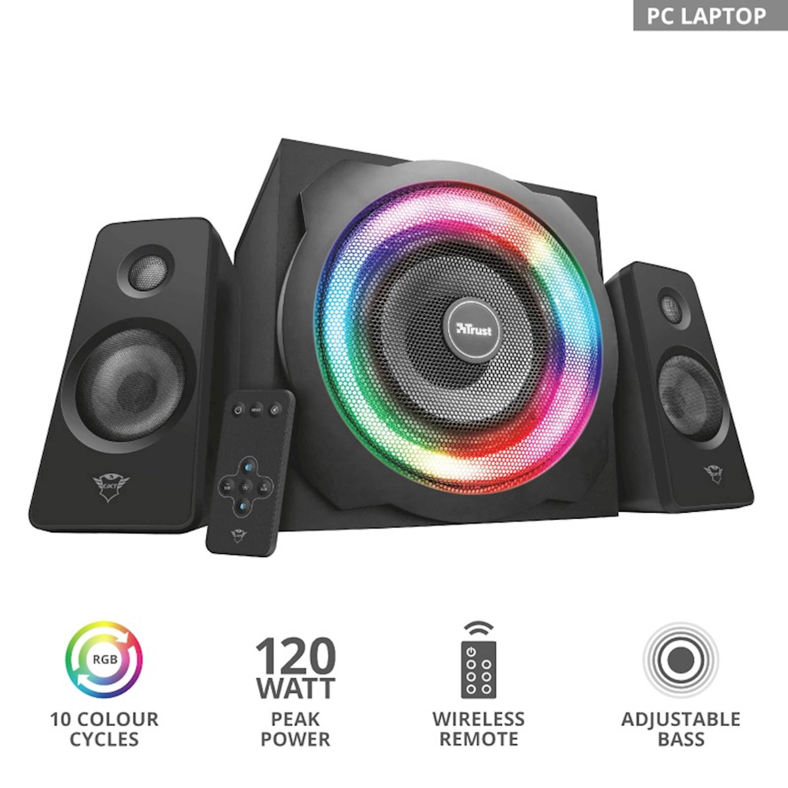 Trust tytan gxt 629 | rgb | črna | zvočnik 1 Trust zvočnik tytan gxt 629 rgb komponentko