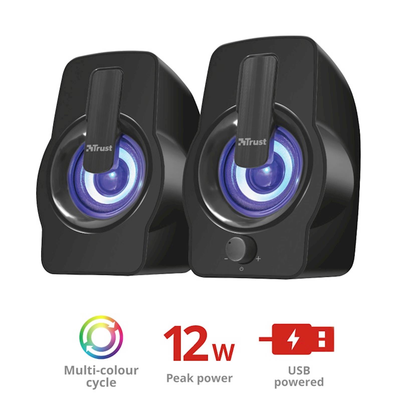 Trust gemi rgb 2. 0 | črn | računalniški zvočnik 1 Zvočnik gemi rgb 2. 0 črn komponentko