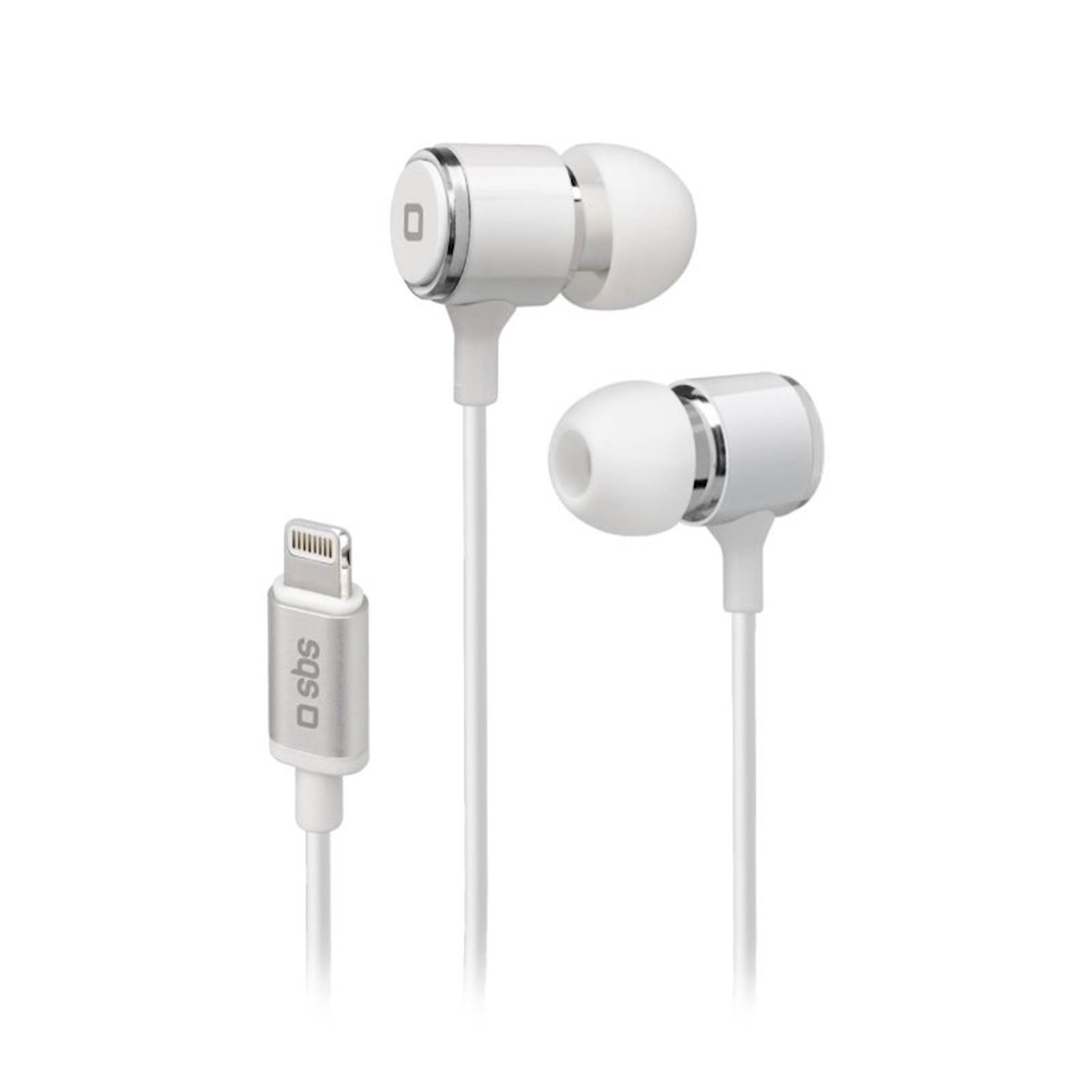 Sbs lightning | žične | bele | stereo slušalke z mikrofonom 1 Sbs slušalke stereo žične lightning z mikrofonom bele komponentko