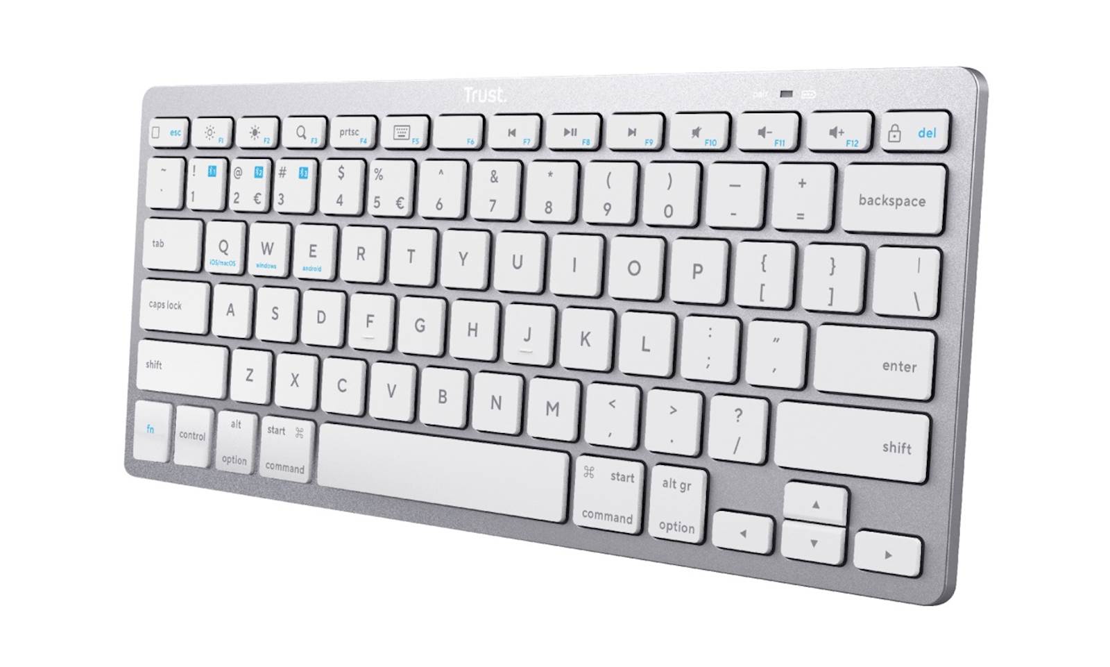 Trust tipkovnica za pc/prenosnik/tablico/telefon | bluetooth | bela | tanka tipkovnica 1 Trust tipkovnica bluetooth za pc, prenosnik, tablico in telefon komponentko