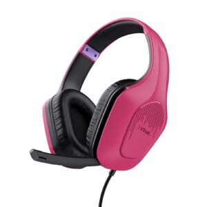 Trust GXT 415P Zirox | Pink | 50 mm Driverji | Zložljiv Mikrofon | 3,5 mm | Gaming Slušalke