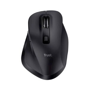 Trust Fyda Eco | Brezžična Polnilna | Črna | 6 Gumbov | Ergonomska Miška