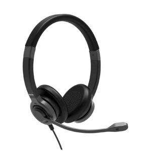 PORT Connect PRO ON'R 300 | USB-A + USB-C | ENC Mikrofon | Žične Stereo | Črne | Profesionalne Pisarniške Slušalke