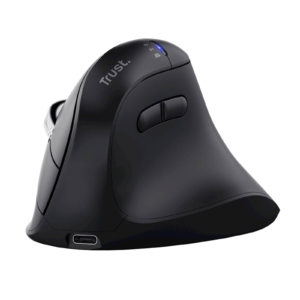 Trust Vyran | Brezžična Ergonomska Miška | Multi-Device Bluetooth In 2.4GHz | 4800 DPI HyperScroll | Črna Miška