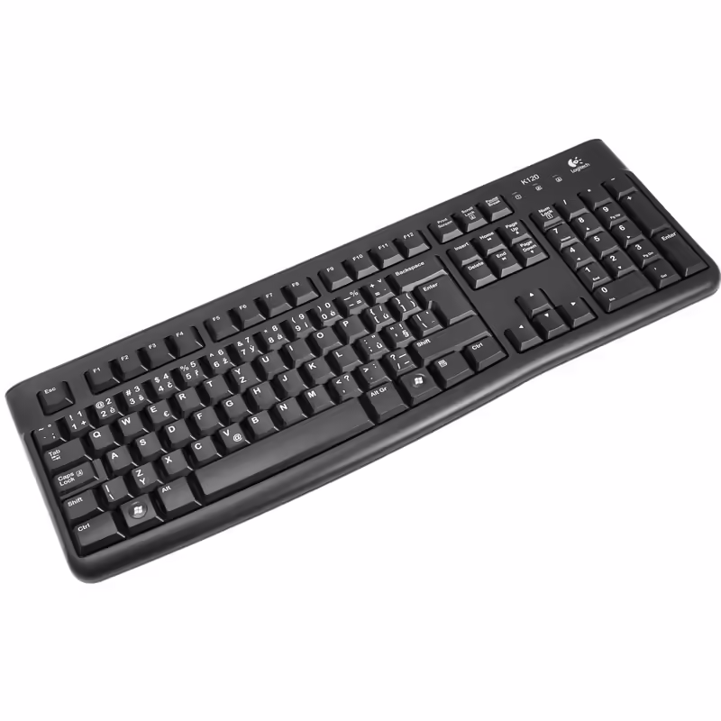 Logitech k120 oem | usb | žična | črna | slo g. | kompaktna in trdna tipkovnica 1 Logitech k120 usb črna slovenska tipkovnica komponentko