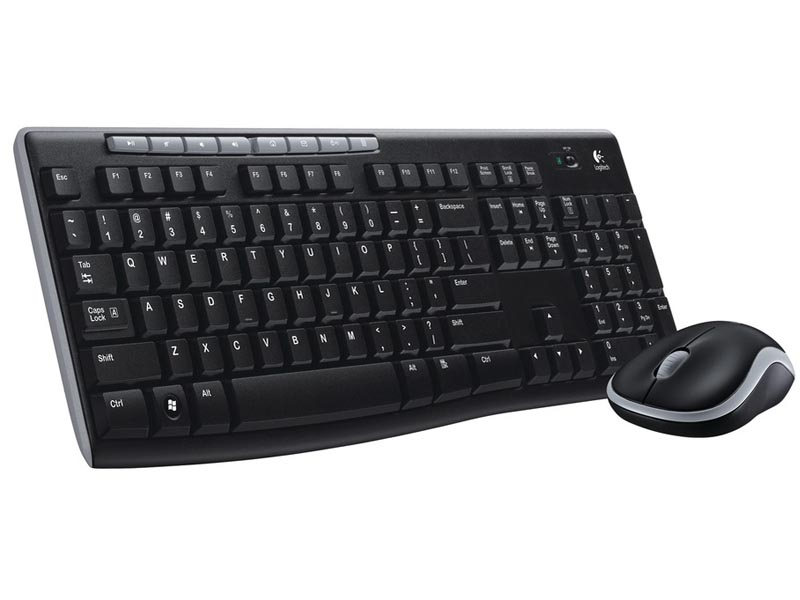 Logitech mk270 brezžična črna miška in slovenska tipkovnica komponentko