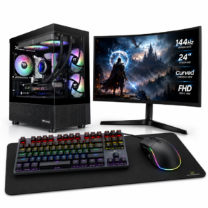 Komponentko Gaming Core RTX 4060 | Ryzen 5 8500G 16 GB 1 TB NVMe | Ukrivljen 24" 144Hz FHD Komplet | Gaming Namizni Računalnik