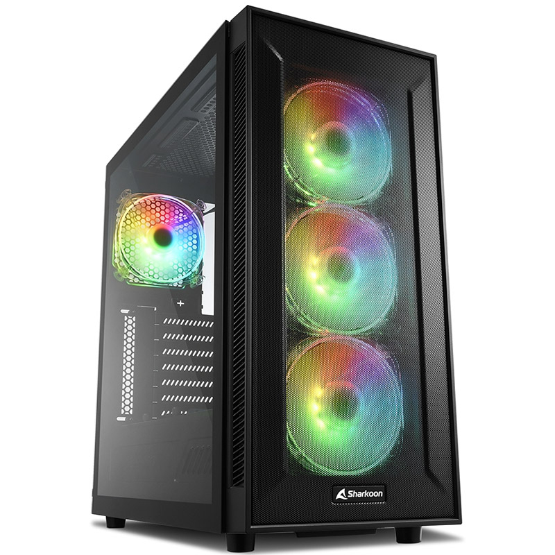 Sharkoon tg6m atx | tg6m rgb | rgb | okno | črno | računalniško ohišje 1 Sharkoon tg6m atx (tg6m rgb) rgb gaming okno črno ohišje komponentko