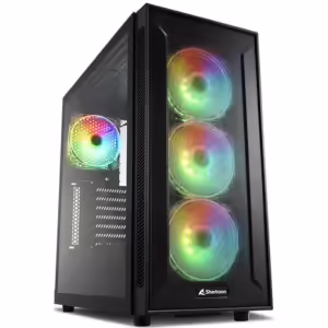 SHARKOON TG6M RGB | ATX | Kaljeno Steklo | Črno Gaming Računalniško Ohišje