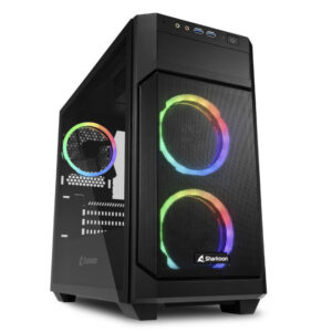SHARKOON V1000 | micro ATX | RGB | Okno | Črna | Gaming Ohišje
