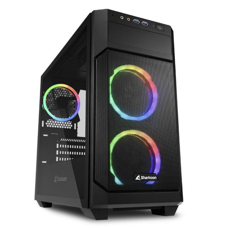 Sharkoon v1000 | micro atx | rgb | okno | črna | gaming ohišje komponentko