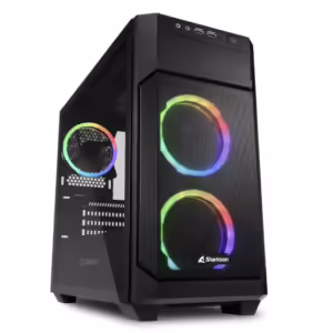 SHARKOON V1000 RGB | mATX | Kaljeno Steklo | Črno Gaming Računalniško Ohišje