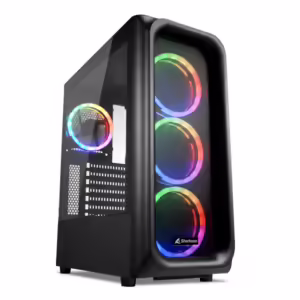 SHARKOON TK5M RGB | ATX | Kaljeno Steklo | Črno Gaming Računalniško Ohišje