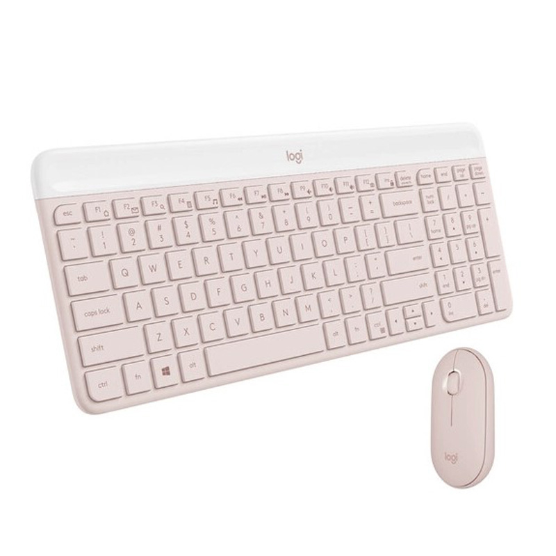 Logitech mk470 slim combo | brezžična | roza | tipkovnica in miška za poslovno delo 1 Logitech m470 slim combo brezžična roza tipkovnica + miška komponentko