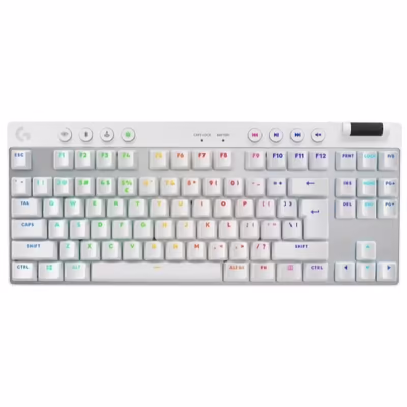 Logitech pro x tkl lightspeed | brezžična | bela rgb | tactile | mehanska | slo g. | gaming tipkovnica 1 Logitech pro x tkl lightspeed brezžična rgb tactile mehanska gaming slotisk bela komponentko