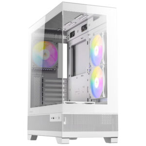 ANTEC CX700 RGB ELITE White | Panoramsko Mid-Tower Ohišje Z Kaljenim Steklom | 6x 120 mm RGB Ventilatorji | USB-C | Gaming Ohišje