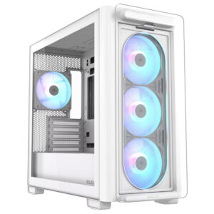 ASUS A23 PLUS ARGB | micro-ATX | Kaljeno Steklo | BTF | Belo RGB | Računalniško Ohišje
