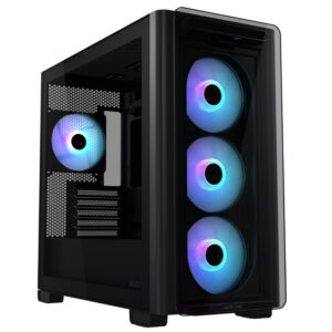 ASUS A23 PLUS ARGB | micro-ATX | Kaljeno Steklo | BTF | Črno ARGB | Računalniško Ohišje