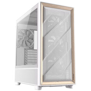ANTEC Flux White | Leseni Sprednji Panel | Kaljeno Steklo | 5 PWM Ventilatorjev | Bela/Rjava | Gaming Ohišje