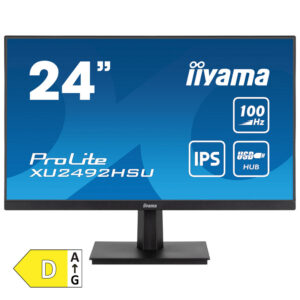 IIYAMA ProLite XU2492HSU-B6 | 23,8 Palca | Full HD IPS | 100Hz | HDMI DisplayPort USB Hub | Črn Monitor