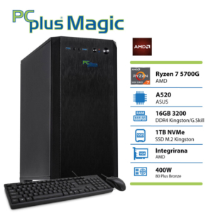 PCPLUS Magic Ryzen 7 5700G | 16GB | 1TB | Namizni Računalnik + Tipkovnica & Miška