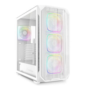 Sharkoon AK5M RGB | Belo Ohišje Z RGB Ventilatorji | Kaljeno Steklo | USB-C | BTF Podpora | Ohišje