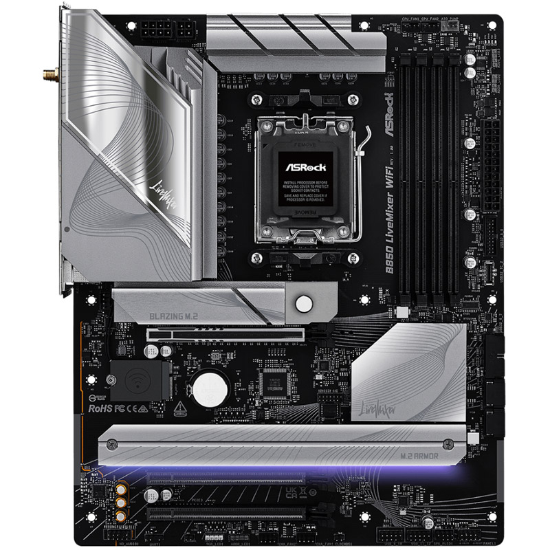 Asrock b850 livemixer wifi | am5 | 4xddr5 | atx | matična plošča 1 Asrock b850 livemixer wifi am5 4xddr5 atx osnovna plošča komponentko