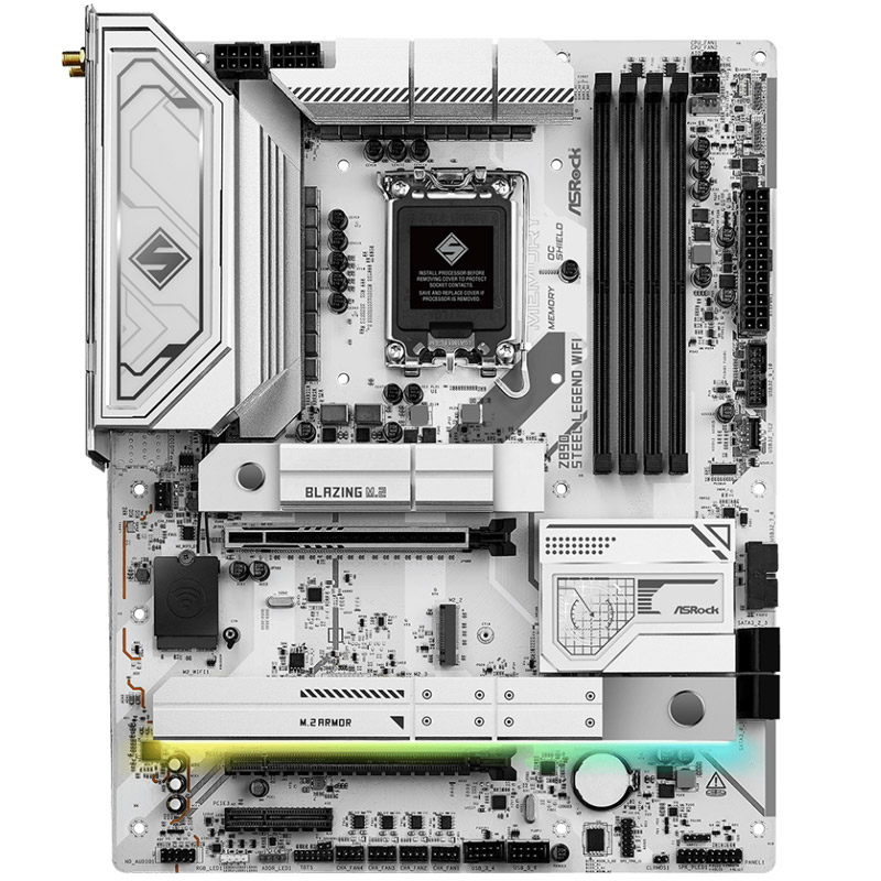 Asrock z890 steel legend wifi | lga 1851 | ddr5 | rgb | atx | bela | gaming matična plošča 1 Asrock z890 steel legend wifi lga1851 ddr5 gaming rgb atx osnovna plošča komponentko