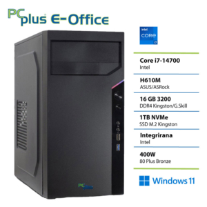 PCPLUS e-office i7 14700 | 16GB DDR4 | 1TB | W11P | Namizni Računalnik