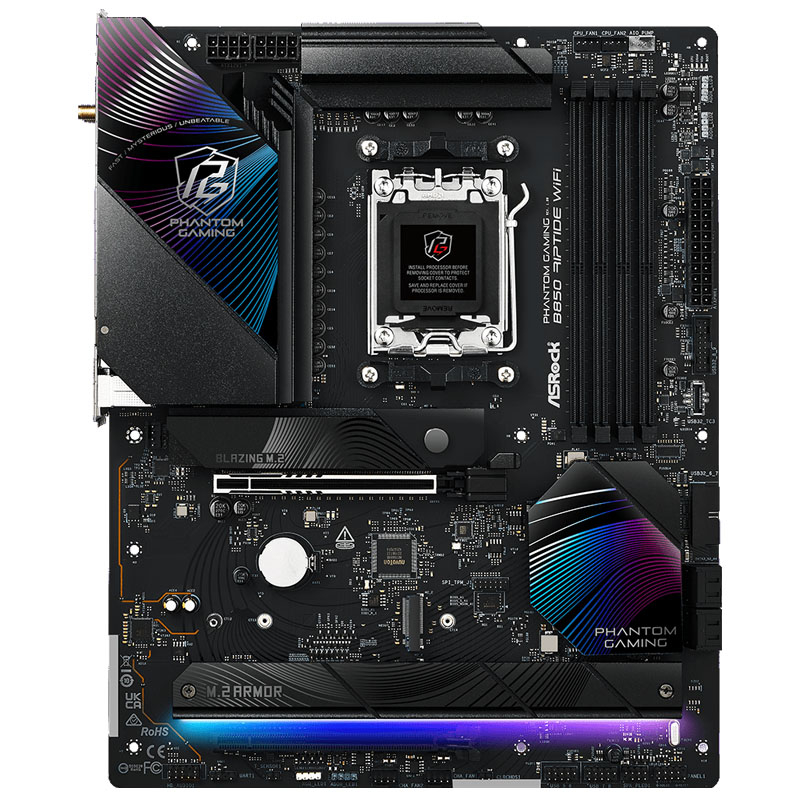 Asrock phantom gaming b850 riptide wifi | am5 | 4xddr5 | atx | matična plošča 1 Asrock phantom gaming b850 riptide wifi am5 4xddr5 atx osnovna plošča komponentko