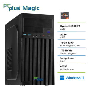 PCPLUS Magic Ryzen 5 5600GT | 16GB | 1TB | W11H | Namizni Računalnik