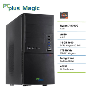PCPLUS Magic Ryzen 7 8700G | 16GB | 1TB | Brez OS | Namizni Računalnik