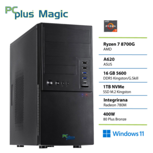PCPLUS Magic Ryzen 7 8700G | 16GB | 1TB | W11H | Namizni Računalnik