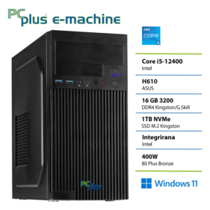 PCPLUS e-machine i5 12400 | 16GB | 1TB | W11H | Namizni Računalnik