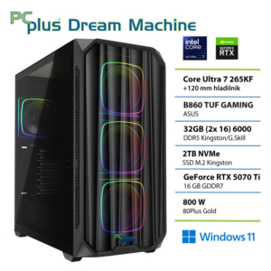 PCPLUS Dream Machine Ultra 7 265K | 32GB | 2TB | RTX 5070 Ti 16GB | W11H | Gaming Namizni Računalnik