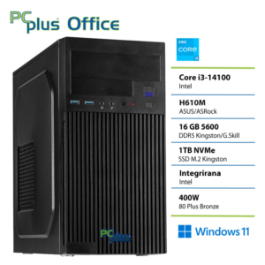PCPLUS e-office i3 14100 | 16GB | 1TB | W11H | Namizni Računalnik