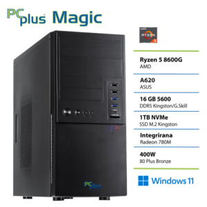 PCPLUS Magic Ryzen 5 8600G | 16GB | 1TB | W11H | Namizni Računalnik