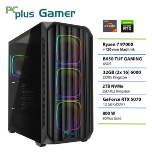 PCPLUS Gamer Ryzen 7 9700X | 32GB | 2TB | RTX 5070 12GB | Gaming Namizni Računalnik