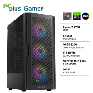 PCPLUS Gamer Ryzen 7 5700 | 16GB | 1TB | RTX 5050 8GB | Brez OS | Gaming Namizni Računalnik