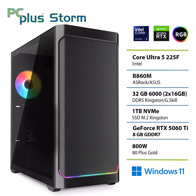 Pcplus storm core ultra 5 225f | 32gb | 1tb | rtx 5060 ti 8gb | w11h | gaming namizni računalnik 1 Pcplus storm core ultra 5 225f 32gb 1tb ssd rtx 5060ti 8gb windows 11 home gaming namizni računalnik
komponentko