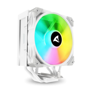 Sharkoon A50 RGB White | 120mm PWM | 230W TDP | 5 Heatpipes | LGA1851 AM5 | Bel | Procesorski Hladilnik