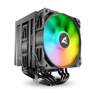 Sharkoon A60 RGB Black | Dual Tower CPU Hladilnik | 2x 120mm PWM | 260W TDP | Črn Procesorski Hladilnik