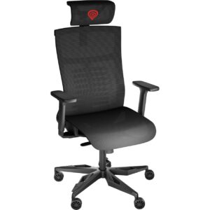 Genesis ASTAT 700 G2 | Črna PureFlow Plus Mreža | ExoBase Ledvena Opora | 3D Nasloni | Ergonomski Gaming Stol