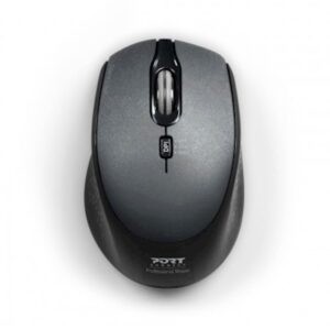 PORT Connect Silent 2.4GHz Wireless Mouse | Brezžična Miška | USB-A In USB-C | Tiho Klikanje | Črna