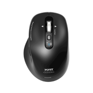 PORT Connect BUSINESS 910202 | Brezžična Bluetooth 2.4 GHz | Polnilna USB-A/USB-C | 3200 DPI Tiha Črna | Miška