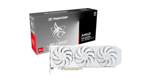 PowerColor Hellhound Spectral White Radeon RX 9060 XT OC RX9060XT 16G-L/OC/WHITE | 16GB GDDR6 | RDNA 4 | 3-Ventilatorsko Hlajenje | Bela Gaming Grafična Kartica